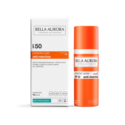 Protector Solar Facial Anti-Manchas SPF50+ de 50ml – Bella Aurora