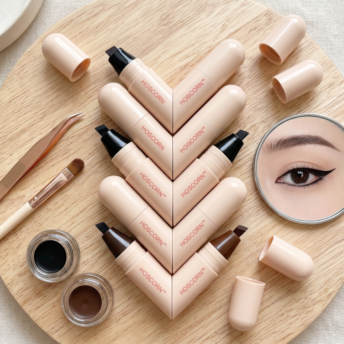 Hoscorn™ Delineador de Ojos 2 en 1 con Sello Winged